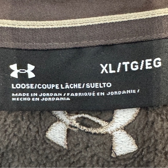 Under Armour Brown Heather 1/4 Snap Fleece Pullover Loose Fit XL - Picture 4 of 6